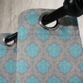 thumbnail image 4 of Ambesonne Damask Grommet Curtain, Venetian Italian, 50" x 54", Cocoa Sky Blue Yellow, 4 of 6