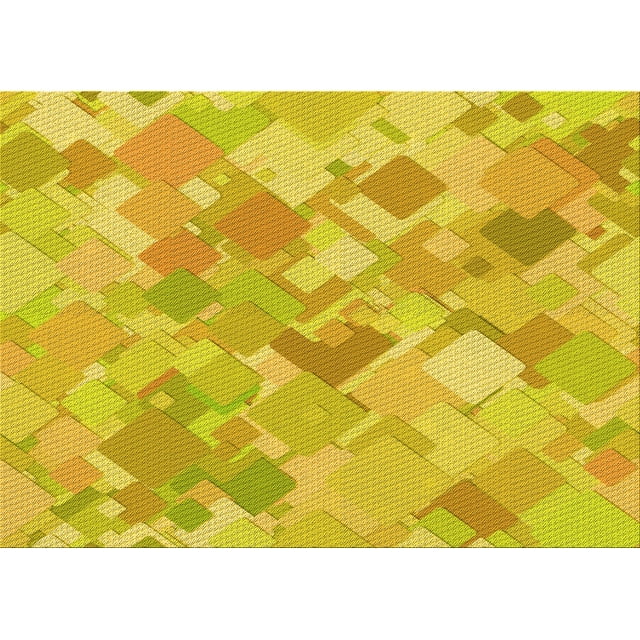 Ahgly Company Machine Washable Indoor Rectangle Transitional Golden Yellow Area Rugs, 4' x 6'
