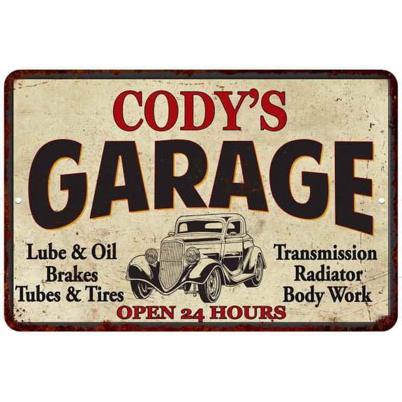 CODY'S Garage Man Cave Metal Sign Decor 8x12 108120014249
