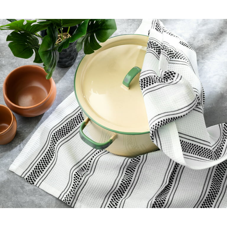 White Waffle Linen Tea Towel Set for Kitchen. Soft Natural Linen Dish Towels  for Farmhouse, Country Living. Quick Dry, Absorbent Dish Cloths 
