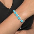 thumbnail image 3 of Gem Stone King 925 Sterling Silver Green Turquoise Tennis Bracelet for Women (8.55 Cttw, Oval 9X7MM, Gemstone Birthstone, Fully Adjustable up to 9 inch), 3 of 3