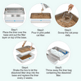thumbnail image 5 of XL Sifting Cat Litter Box for Pine Pellets, Stainless Steel Sifting Box, for Large-Cat, Odor Control, Anti-Tracking, No Scoop, Includes Liners, Pine Litter & Metal Scoop, 5 of 8