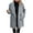 Gray(Trending), variant on Fleece Sherpa Pea Jacket for Women Notched Collar Blazer Warm and lightweight Double Breasted Winter Coat,M,Brown