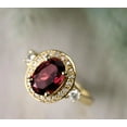 thumbnail image 4 of 2.50CT Oval Cut Simulated Red Garnet Women's Engagement Gift Ring 14K Yellow Gold Plated, 4 of 5