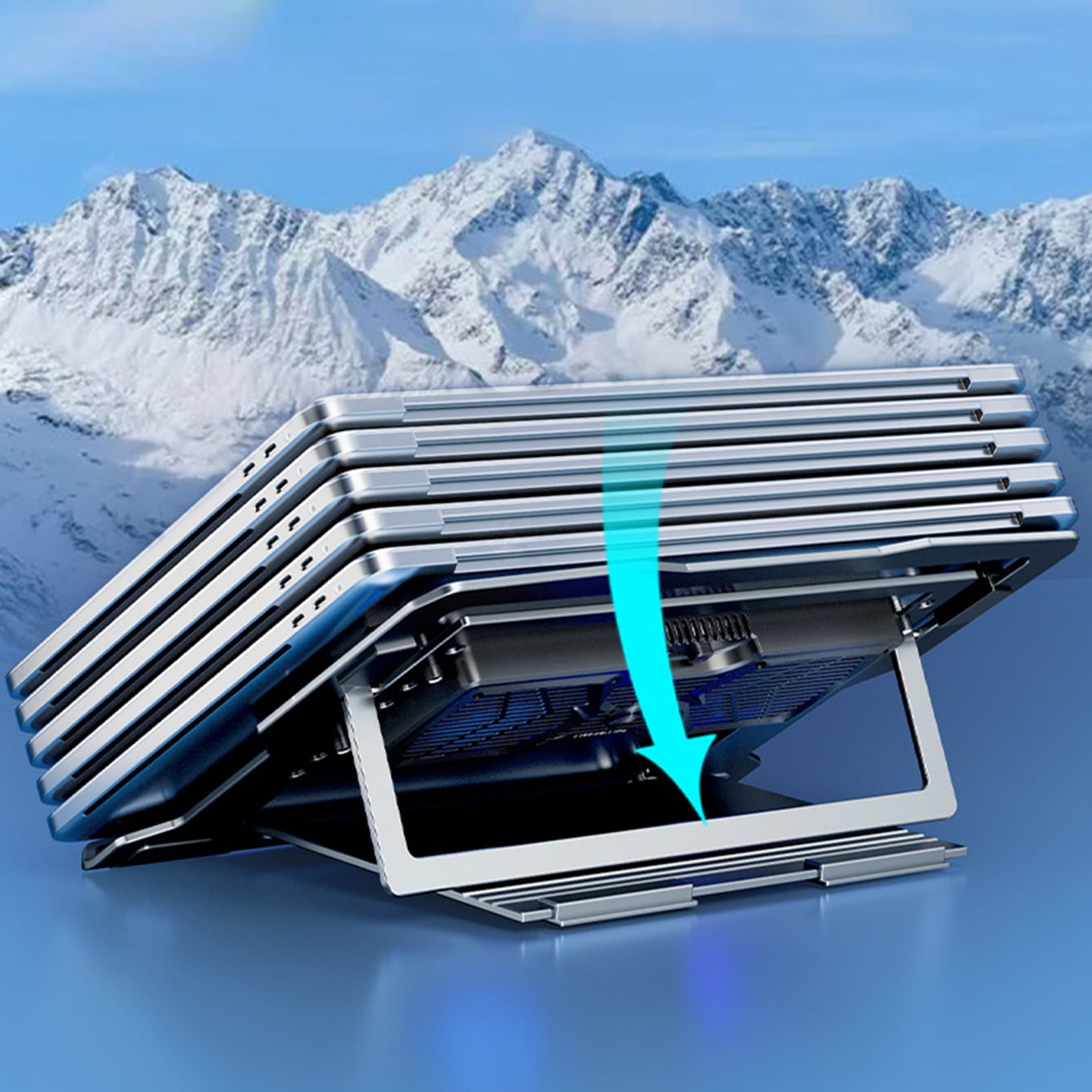 Metal Laptop Cooling Pad Gaming Laptop Coolers Adjustable Fan Heights Stand Semiconductor Cooling Bracket for Laptop