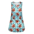 thumbnail image 1 of Ovbmpzd Robes Décontractées pour Femmes Col en V Élégant Robe d'Été Florale Sans Manches Tropicale m, 1 of 8