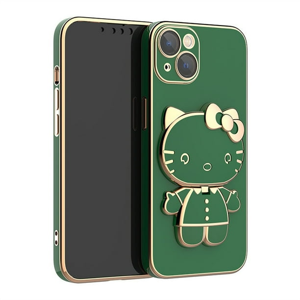 Fundas de teléfono con espejo interior para iphone, carcasa bonita de Hello Cat para iphone 11, 13, 12, 14 Pro Max, XR, XS, 7, 8 P, SE2020, soporte suave, 2023