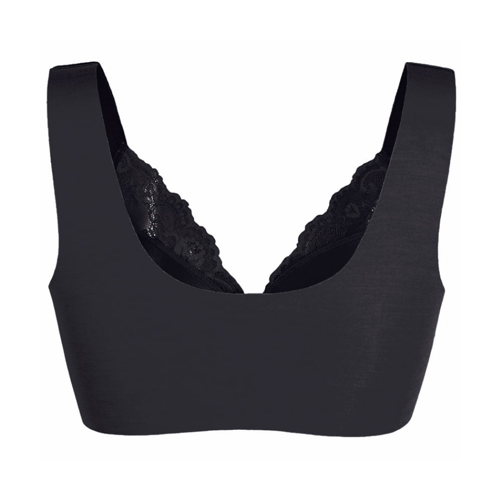 Plus Size Women Lace Bralette Padded Wireless Bra Floral Bras Front Closure  Back Smoothing Demi Bra Push up, Beyondshoping