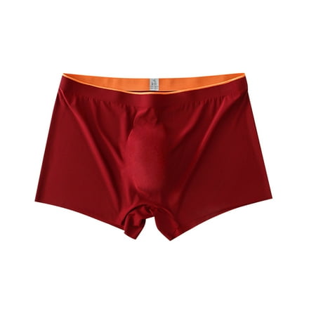 Summer Savings Clearance 2025  Mens Boxer Briefs  Men s Ice Silk Underwear Seamless Boxer Briefs with Pouch Moisture-Wicking Breathable Cool Boxers L-4XL