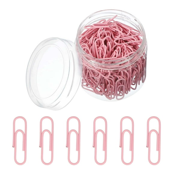 200pcs Paper Clip, 28mm Paper Clip Cute Metal Clips Rust-Proof Strong Durable Bulk for Office, Pink