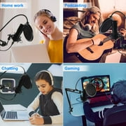 TiokMc USB Podcast Microphone Kit, Professional 192kHz/24Bit Condenser Mic with Scissor Arm, Shock Mount, Pop Filter for PC Recording, YouTube, Streaming