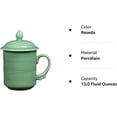 thumbnail image 4 of LIONKISS Convenient Travel Home Office Chinese Gongfu Loose Leaf Tea/Coffee Brewing System- Bone China Porcelain Tea Cup/Coffee Cup/Tea Mug/Coffee Mug Personal Teacup with Tea Cup Lid(Reseda), 4 of 4