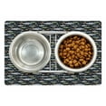 thumbnail image 1 of Nautical Pet Mat for Food and Water, Pattern of Various Fish Types and Bubbles in the Ocean Marine Vibes, Non-Slip Rubber Mat for Dogs and Cats, 18" X 12", by Ambesonne, 1 of 2