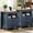 Blue, variant on LELELINKY Farmhouse Nightstand with Charging Station, 2-Drawer Wood End Table with Shelf for Bedroom, Living Room, Brown