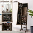 thumbnail image 6 of Gymax Standing Jewelry Cabinet Armoire Full Length Mirror Lockable Rustic Brown, 6 of 10
