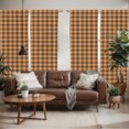 thumbnail image 2 of Ambesonne Brown Plaid Window Curtains, Tartan in Earth Tones, Each 28" W x 95" L, Orange Brown and Sky Blue, 2 of 5