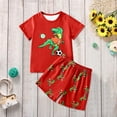 thumbnail image 5 of Hiijoy Toddler Boy's Cartoon Dinosaur Print Short Sleeved T-Shirt & Shorts Outfits, Sizes 3-4T, 5 of 8