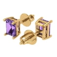 thumbnail image 2 of Clara Pucci 2Ct Alexandrite Emerald Cut VVS1 Screw Back Stud 14k Solid hypoallergenic Gold Designer Earrings For June, 2 of 7