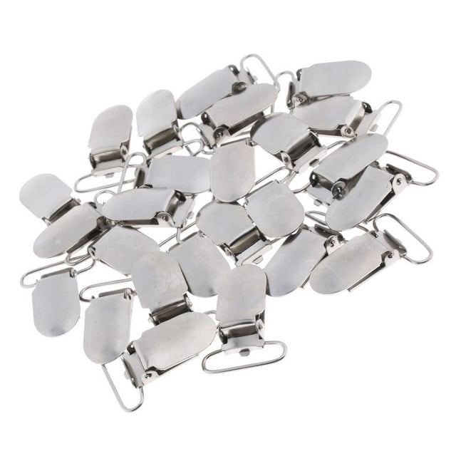 25 Piezas de Metal Macarena Insertar Chupete Clips de Suspensión de plata Lazo 20mm