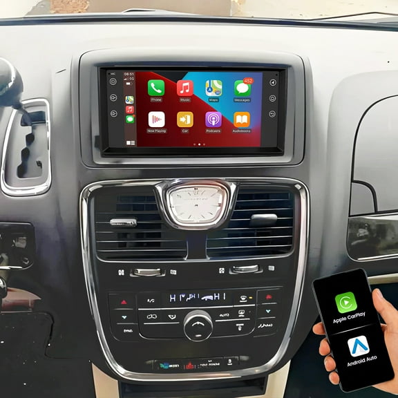 Eforcase Car stereo For Chrysler Town & Country 2007-2016, 7 Inch Touch Screen radio Replacement, Built-In Wireless Carplay Android Auto, Backup Camera GPS Bluetooth SWC FM WIFI