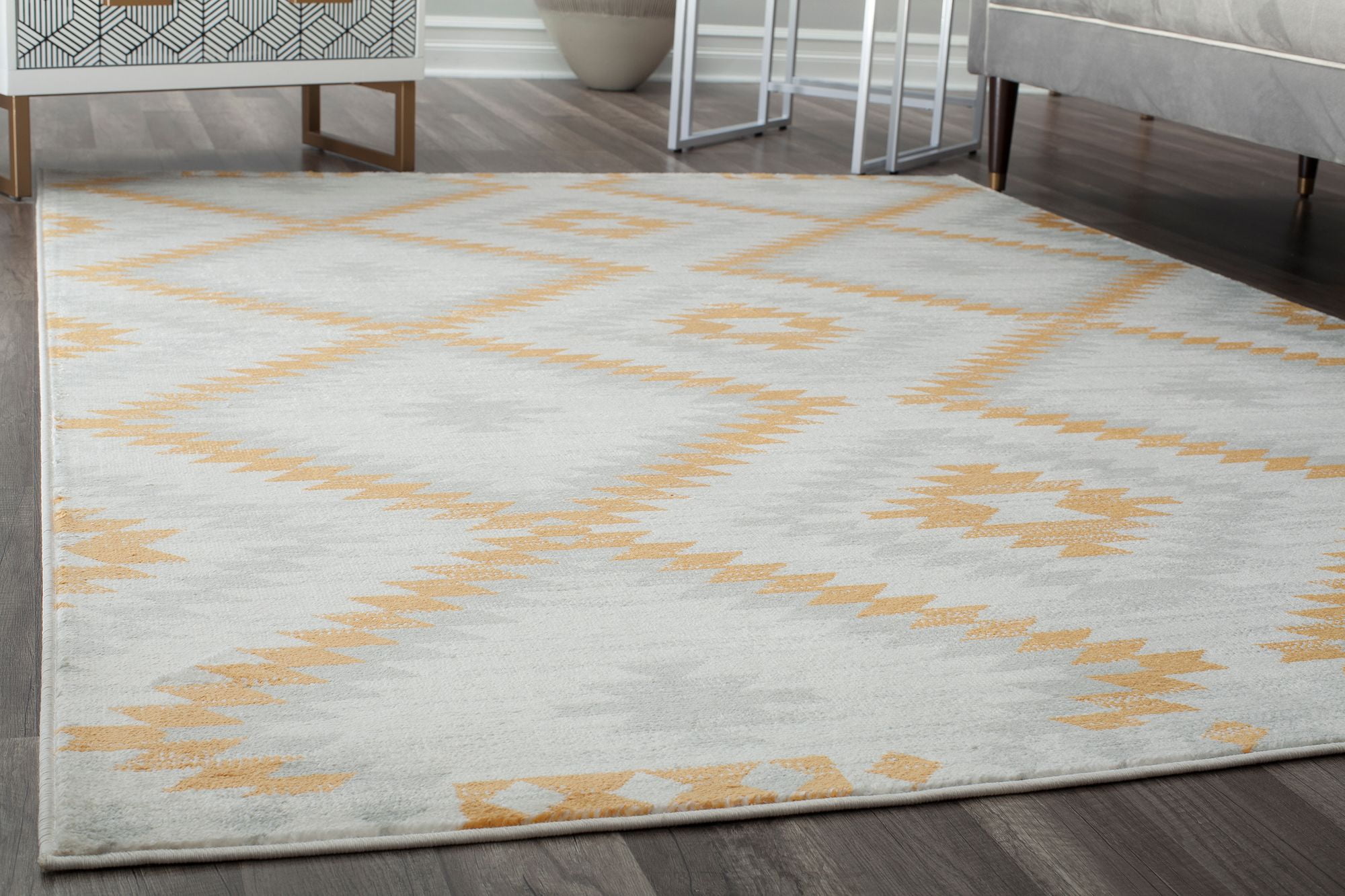 Soleil BR30M Golden Touch Tribal Moroccan ivory Area Rug, 2'x4'