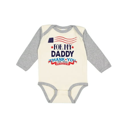

Inktastic Daddy Military Thank You for Service Gift Baby Boy or Baby Girl Long Sleeve Bodysuit