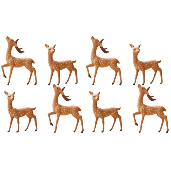 unbranded 8 pcs  Mini Deer Figurines Miniature Cute Deer Figurine Micro Landscape Garden Animal Statues