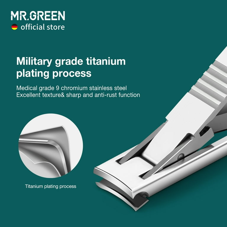 MR.GREEN Nail Clippers with Catcher, Professional Stainless Steel Fingernail  and Toenail Clipper Cutter, Trimmer Set for Men and Women(Sm