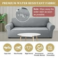 thumbnail image 5 of Sanmadrola Couch Cover Water Resistant Stretch Sofa Slipcover Jacquard Furniture Protector for Kids Pets Dog Cat, Light Gray, Oversized Sofa, 5 of 10