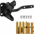 thumbnail image 1 of Pestillo automático negro para puerta de jardín, pestillo automático para puerta de jardín, cerradura para puerta de jardín con 6 tornillos para valla de granja Willow--, 1 of 5