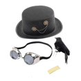 thumbnail image 2 of Sombrero de copa Steampunk Hugo con gafas de Crow Gears, 2 of 10