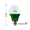 thumbnail image 5 of Luxrite A19 LED Green Light Bulbs 60W Equivalent Non-Dimmable UL Listed E26 Base 6-Pack, 5 of 6