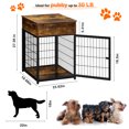 thumbnail image 2 of Dog Crate Furniture Dog Crate Side Table, Pet Crate House, Dog Crate with Cabinet, Flap Door, Flamed Color, 2 of 8