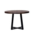 thumbnail image 2 of Table à Manger Ronde en Bois Massif Vieilli 42 Pouces - Acajou/noir, 2 of 6