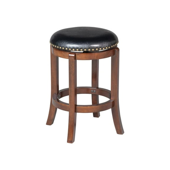Boraam Cordova Counter Height Backless Swivel Wood Kitchen Counter Stool, Cappuccino Finish