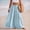 Light Blue, variant on IUYRTFE Women Cotton Linen Smocked Waist Maxi Skirt with Belt Solid Color Flowy Long Beach Skirt