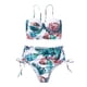 thumbnail image 1 of Traje de baño de dos piezas cómodo para mujer, diseño entrecruzado y cintura alta, para playa y verano, conjunto de bikini con estampado de hojas y vendaje, 1 of 6