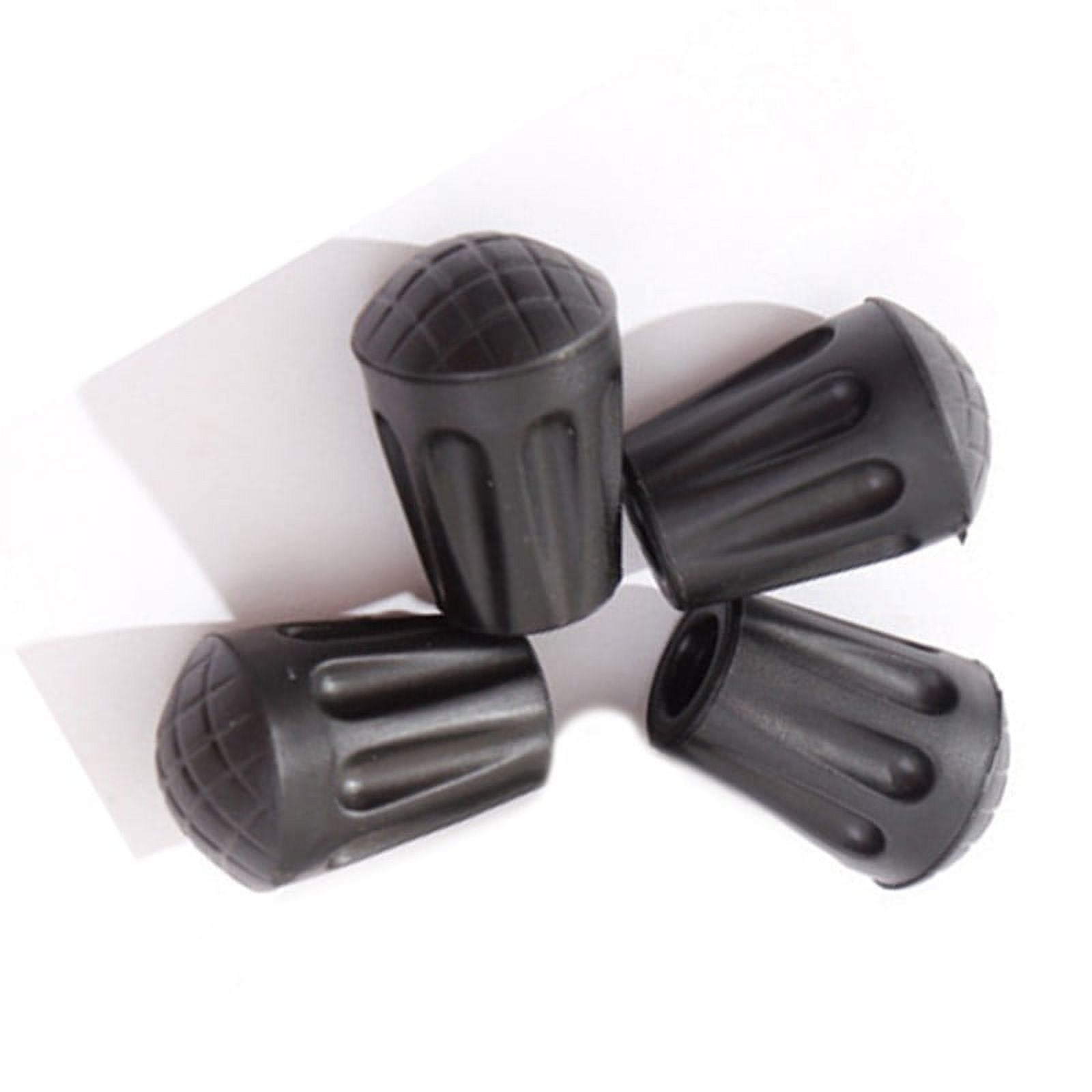 4Pcs Rubber Walking Cane Tips Crutch Ferrules Trekking Pole Ends Cover 10mm Inner Diameter 35mm Length Black Hiking Gear Protection Accessories