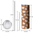 thumbnail image 5 of 20oz Happy Fall Pumpkins Skinny Tumblers Stainless Steel Tumbler with Lid and Straw,Vacuum Insulated Double Wall Travel Tumbler Cups with Cleaning Brush for Coffee,Tea, 5 of 6