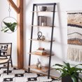 thumbnail image 2 of SAFAVIEH Cullyn 5 Tier Leaning Etagere, Natural/Charcoal (27.6 in. W x 14 in. D x 76 in. H), 2 of 12
