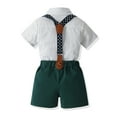 thumbnail image 4 of Bearichfupo Toddler Boys Short Sleeve Prints T Shirt Tops Suspenders Shorts Child Kids Gentleman Outfits 4-5 Years, 4 of 4