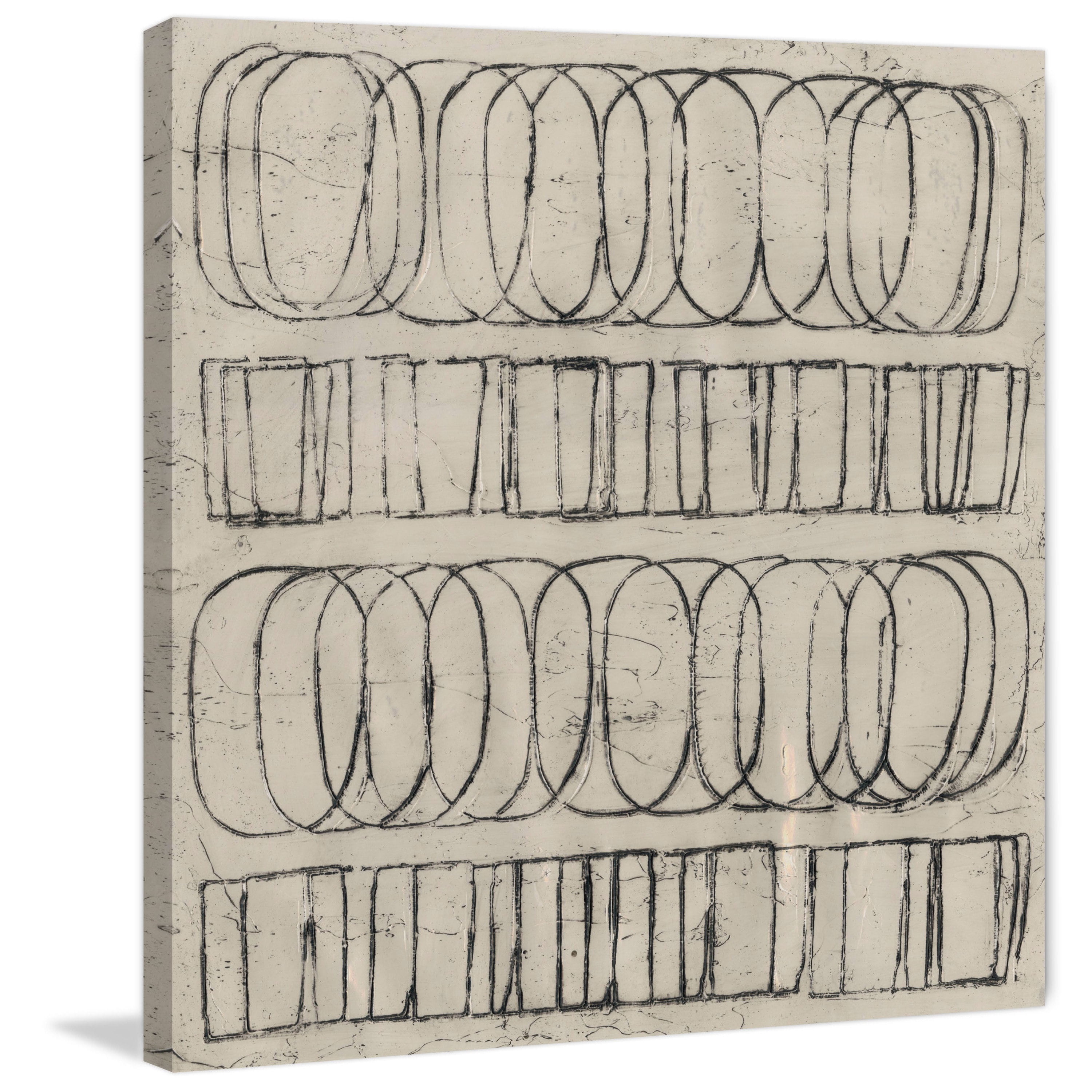 "Ovals & Rectangles" Painting Print on Wrapped Canvas