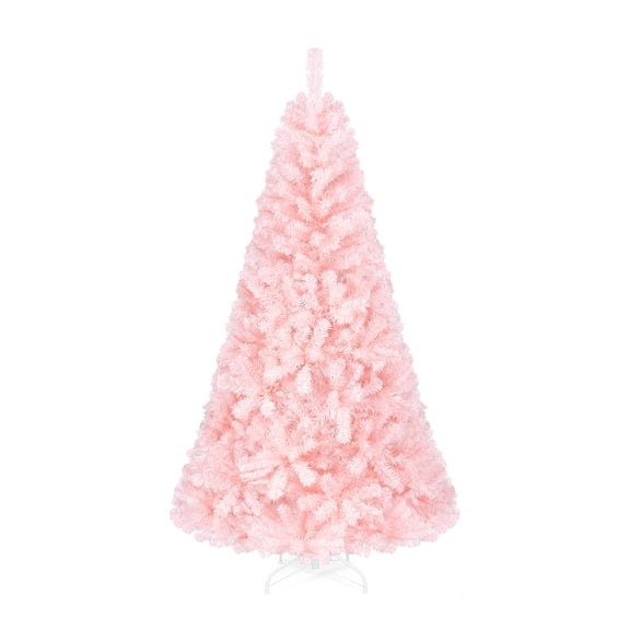Topbuy 6ft Pink Artificial Christmas Tree 617 Hinged tips w/ Metal Stand Holiday Season