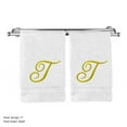 thumbnail image 3 of Monogrammed Hand Towel, Personalized Gift, 16 x 30 Inches - Set of 2 - Gold Embroidered Towel - Extra Absorbent 100% Turkish Cotton- Soft Terry Finish - for Bathroom, Kitchen and Spa- Script T White, 3 of 3