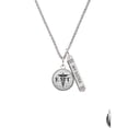 thumbnail image 2 of Delight Jewelry Silvertone Domed Black EMT Silvertone Always My Sister Bar Charm Necklace, 23", 2 of 4