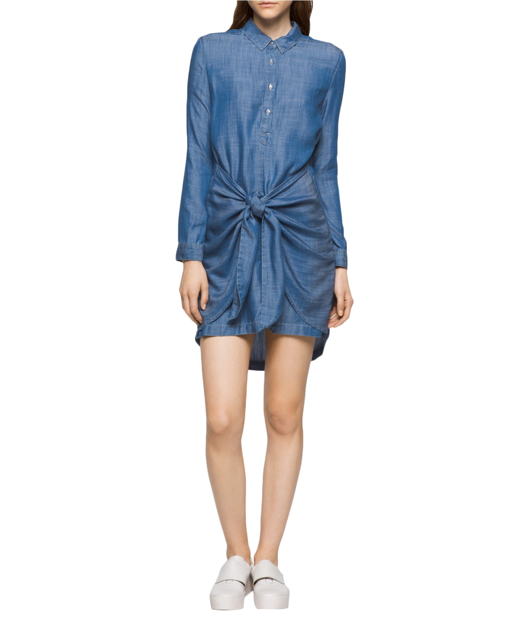 Calvin Klein - Calvin Klein Womens Denim Shirt Dress - Walmart.com