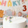 thumbnail image 4 of Topper de madera para pastel REMAX Decoración de 3er cumpleaños, 4 of 6