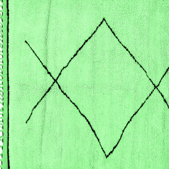 Ahgly Company Indoor Square Solid Emerald Green Modern Area Rugs, 6' Square