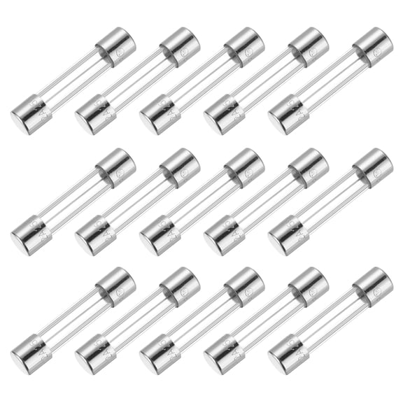 Uxcell 12A 250V Glass Fuse 6x30mm Time Delay Fuse UL Listed Slow Blow Fuse for Home Appliances(Pack of 15)