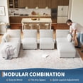 thumbnail image 6 of IdealHouse 136" Oversized Modular Sectional Sofa, U Shaped Convertible Chenille Sofa for Living Room, Apartment, Beige (4 Seater with 2 Movable Ottomans), 6 of 8